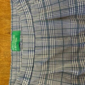 United Colors of Benetton Blue Plaid Pants
